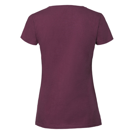 Koszulka DAMSKA Fruit of The Loom LADIES ICONIC 195 Ringspun Premium T burgundowa