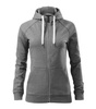 Bluza z kapturem i suwakiem  DAMSKA Malfini VOYAGE szary melanż