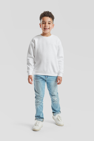 Bluza Klasyczna DZIECIĘCA Fruit of The Loom PREMIUM SET-IN SWEAT biała