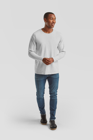 Koszulka dł. rękaw MĘSKA Fruit of The Loom VALUEWEIGHT LONG SLEEVE T szary melanż