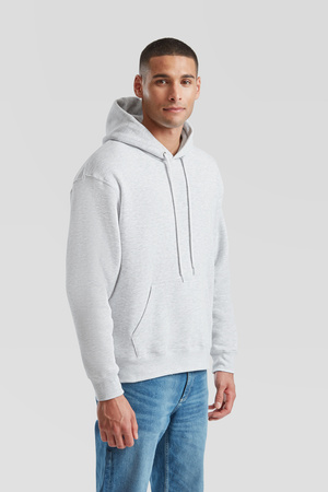 Bluza Kangurka MĘSKA Fruit of The Loom PREMIUM HOODED Sweat szary melanż