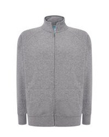 BLUZA dresowa męska z suwakiem, kieszeniami i stójką, JHK, SWRA FUZIP, szary melanż