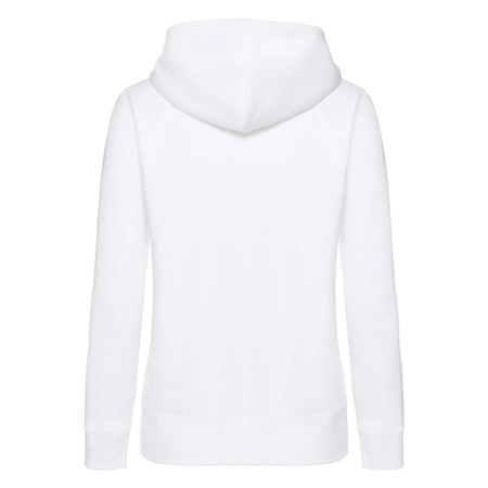 Bluza z kapturem i suwakiem  DAMSKA Fruit of The Loom PREMIUM HOODED Sweat Jacket biała