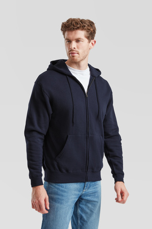 Bluza z kapturem i suwakiem  MĘSKA Fruit of The Loom CLASSIC HOODED Sweat Jacket ciemny granat