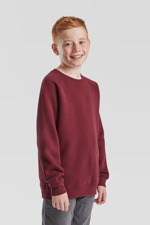 Bluza Klasyczna DZIECIĘCA Fruit of The Loom PREMIUM RAGLAN Sweat burgundowa