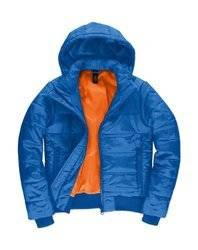 DAMSKA kurtka B&C SUPERHOOD royal/neon orange