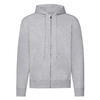 Bluza z kapturem i suwakiem  MĘSKA Fruit of The Loom CLASSIC HOODED Sweat Jacket jasnoszara melanż