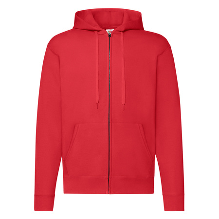 Bluza z kapturem i suwakiem  MĘSKA Fruit of The Loom CLASSIC HOODED Sweat Jacket czerwona