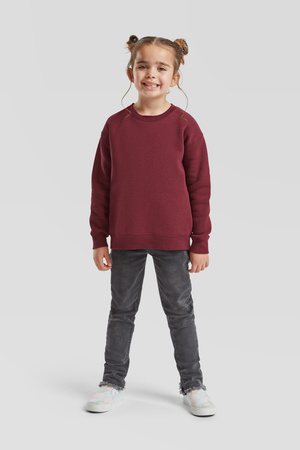 Bluza Klasyczna DZIECIĘCA Fruit of The Loom PREMIUM SET-IN SWEAT burgundowa