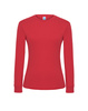DAMSKA koszulka,  z długim rękawem, gładka, ciepła, PREMIUM, JHK, TSRLPRM LS, czerwona
