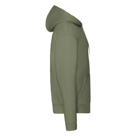 Bluza z kapturem i suwakiem  MĘSKA Fruit of The Loom PREMIUM HOODED Sweat Jacket oliwkowa