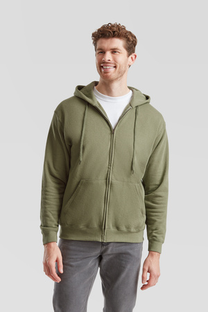 Bluza z kapturem i suwakiem  MĘSKA Fruit of The Loom CLASSIC HOODED Sweat Jacket oliwkowa