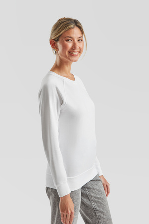 Bluza Klasyczna DAMSKA Fruit of The Loom LIGHTWEIGHT RAGLAN Sweat biała