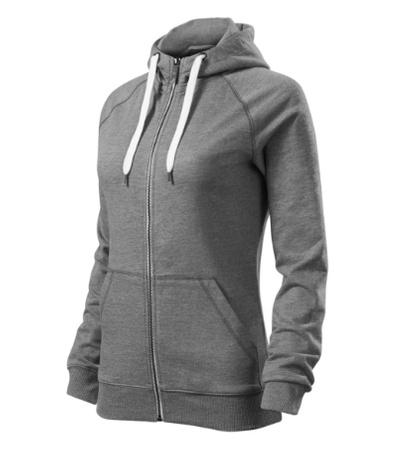 Bluza z kapturem i suwakiem  DAMSKA Malfini VOYAGE szary melanż