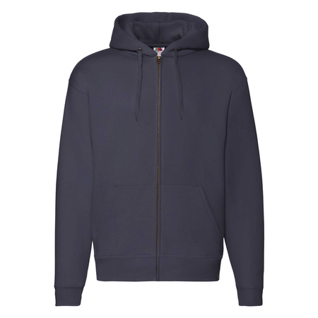 Bluza z kapturem i suwakiem  MĘSKA Fruit of The Loom PREMIUM HOODED Sweat Jacket ciemny granat