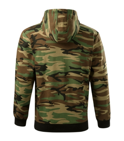 Bluza z kapturem i suwakiem  MĘSKA Malfini CAMO ZIPPER kamuflaż brązowa