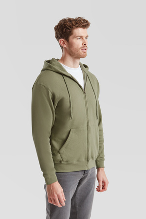 Bluza z kapturem i suwakiem  MĘSKA Fruit of The Loom CLASSIC HOODED Sweat Jacket oliwkowa