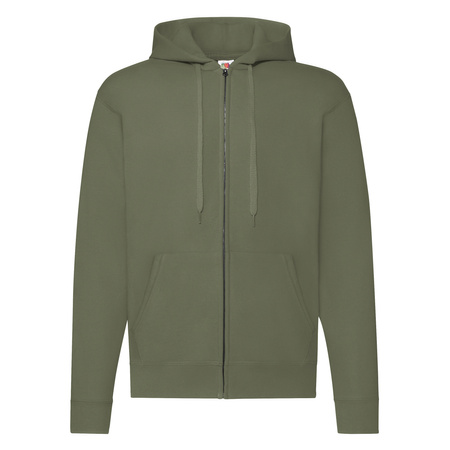 Bluza z kapturem i suwakiem  MĘSKA Fruit of The Loom CLASSIC HOODED Sweat Jacket oliwkowa