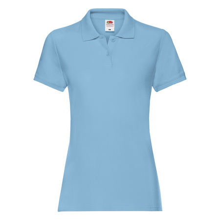 Koszulka Polo DAMSKA Fruit of The Loom LADIES PREMIUM POLO błękitna