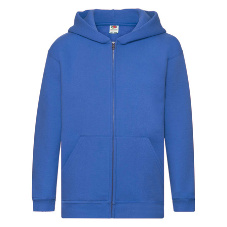 Bluza z kapturem i suwakiem  DZIECIĘCA Fruit of The Loom KIDS PREMIUM HOODED SWEAT JACKET niebieska