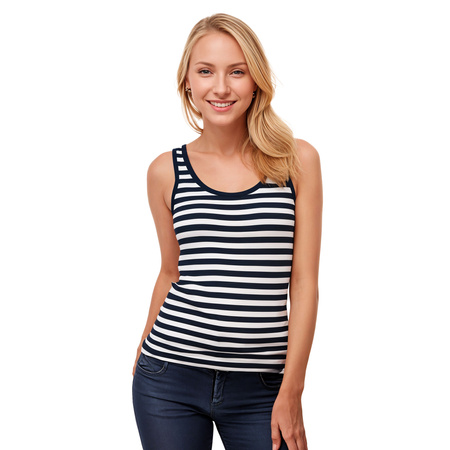 Koszulka Tank Top DAMSKA Malfini TRIUMPH SAILOR biało-granatowa