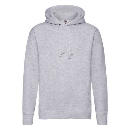 Bluza Kangurka MĘSKA Fruit of The Loom PREMIUM HOODED Sweat szary melanż