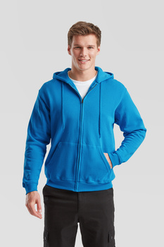 Bluza z kapturem i suwakiem  MĘSKA Fruit of The Loom CLASSIC HOODED Sweat Jacket azurowy