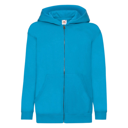 Bluza z kapturem i suwakiem  DZIECIĘCA Fruit of The Loom CLASSIC HOODED Sweat Jacket azurowy