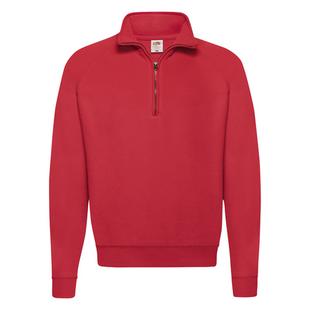 Bluza z krótkim suwakiem MĘSKA Fruit of The Loom CLASSIC ZIP NECK SWEAT czerwona