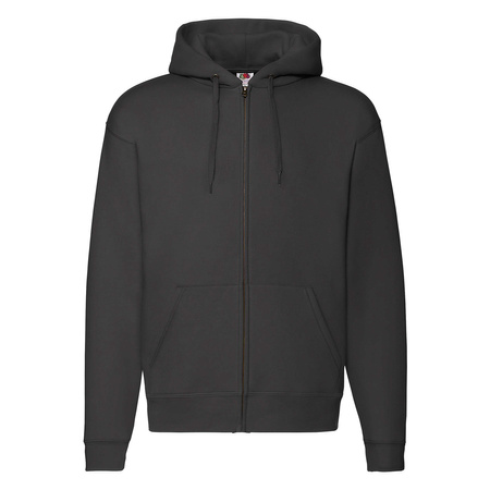 Bluza z kapturem i suwakiem  MĘSKA Fruit of The Loom PREMIUM HOODED Sweat Jacket czarna