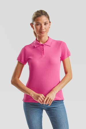 Koszulka Polo DAMSKA Fruit of The Loom LADIES PREMIUM POLO fuksja