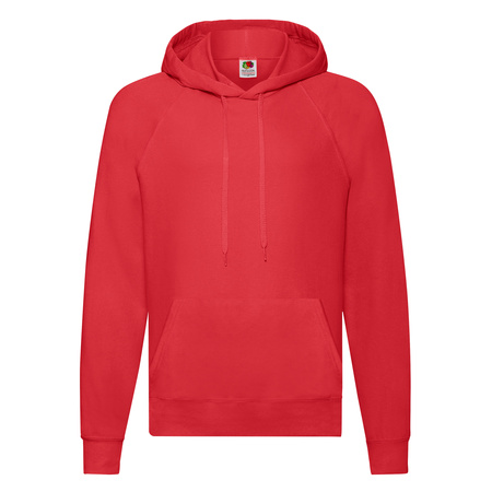 Bluza Kangurka MĘSKA Fruit of The Loom LIGHTWEIGHT HOODED Sweat  czerwona