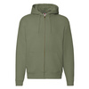 Bluza z kapturem i suwakiem  MĘSKA Fruit of The Loom PREMIUM HOODED Sweat Jacket oliwkowa