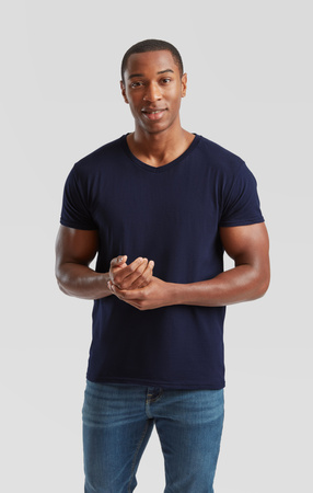 Koszulka Serek MĘSKA Fruit of The Loom ICONIC 150 V-Neck Tciemny granat