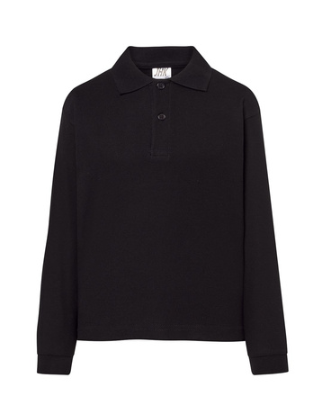 Polo z długim rękawem dla dziecka, młodzieżowe, 100% bawełna, gramatura 200g/m2, czarne, rozmiary: 2-14 lat , Kid Ls Polo 210, Malfini