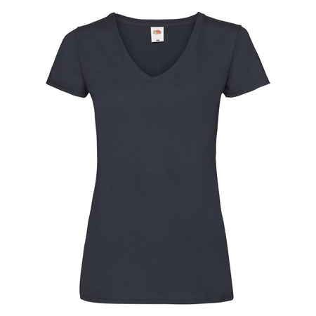 Koszulka Serek DAMSKA Fruit of The Loom VALUEWEIGHT V-Neck ciemny granat