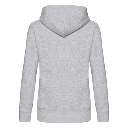 Bluza z kapturem i suwakiem  DAMSKA Fruit of The Loom PREMIUM HOODED Sweat Jacket szary melanż