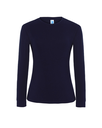 DAMSKA koszulka,  z długim rękawem, gładka, ciepła, PREMIUM, JHK, TSRLPRM LS, granatowa