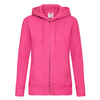 Bluza z kapturem i suwakiem  DAMSKA Fruit of The Loom PREMIUM HOODED Sweat Jacket fuksja