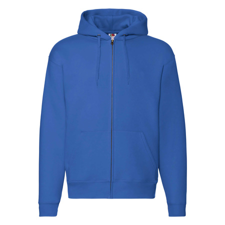 Bluza z kapturem i suwakiem  MĘSKA Fruit of The Loom PREMIUM HOODED Sweat Jacket niebieska