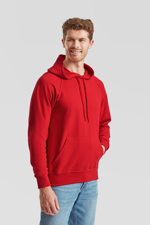 Bluza Kangurka MĘSKA Fruit of The Loom LIGHTWEIGHT HOODED Sweat  czerwona