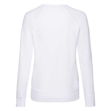 Bluza Klasyczna DAMSKA Fruit of The Loom LIGHTWEIGHT RAGLAN Sweat biała