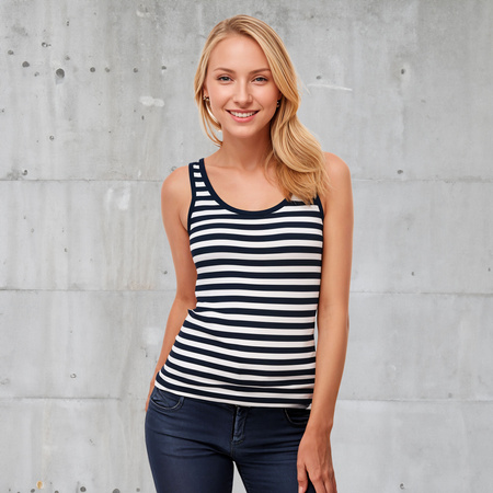 Koszulka Tank Top DAMSKA Malfini TRIUMPH SAILOR biało-granatowa