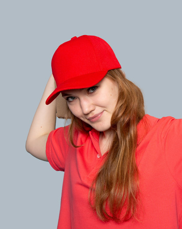 CZAPKA PIĘCIOPANELOWA CZA005 - CZERWONY