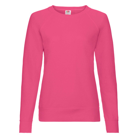 Bluza Klasyczna DAMSKA Fruit of The Loom LIGHTWEIGHT RAGLAN Sweat fuksja