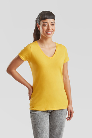 Koszulka Serek DAMSKA Fruit of The Loom VALUEWEIGHT V-Neck ciemny żółty