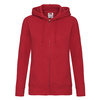 Bluza z kapturem i suwakiem  DAMSKA Fruit of The Loom PREMIUM HOODED Sweat Jacket czerwona