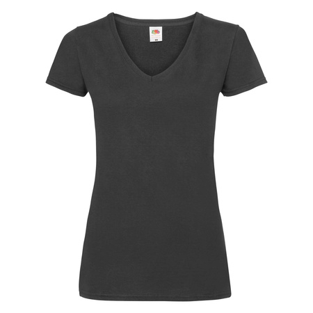 Koszulka Serek DAMSKA Fruit of The Loom VALUEWEIGHT V-Neck czarna