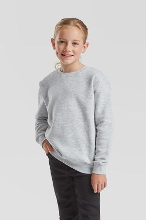 Bluza Klasyczna DZIECIĘCA Fruit of The Loom PREMIUM SET-IN SWEAT szary melanż