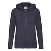 Bluza z kapturem i suwakiem  DAMSKA Fruit of The Loom PREMIUM HOODED Sweat Jacket ciemny granat